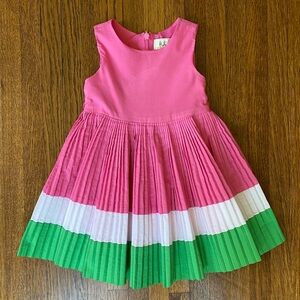 Classic Children’s Place 18 Month Pink, White, Green Sleeveless Pleated Dress